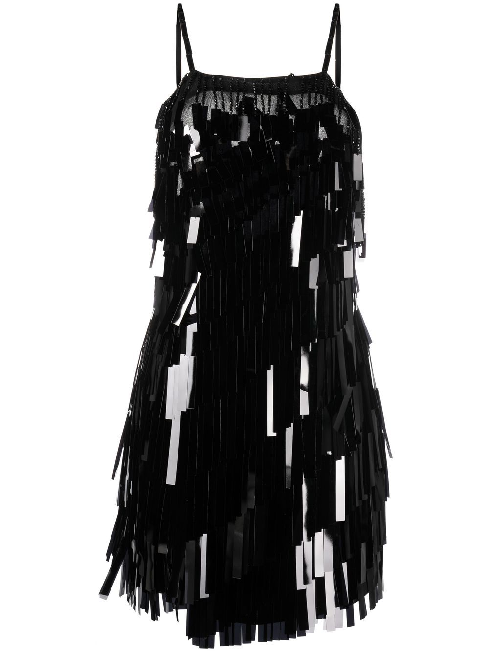 The Attico sequin fringe mini dress - Black von The Attico