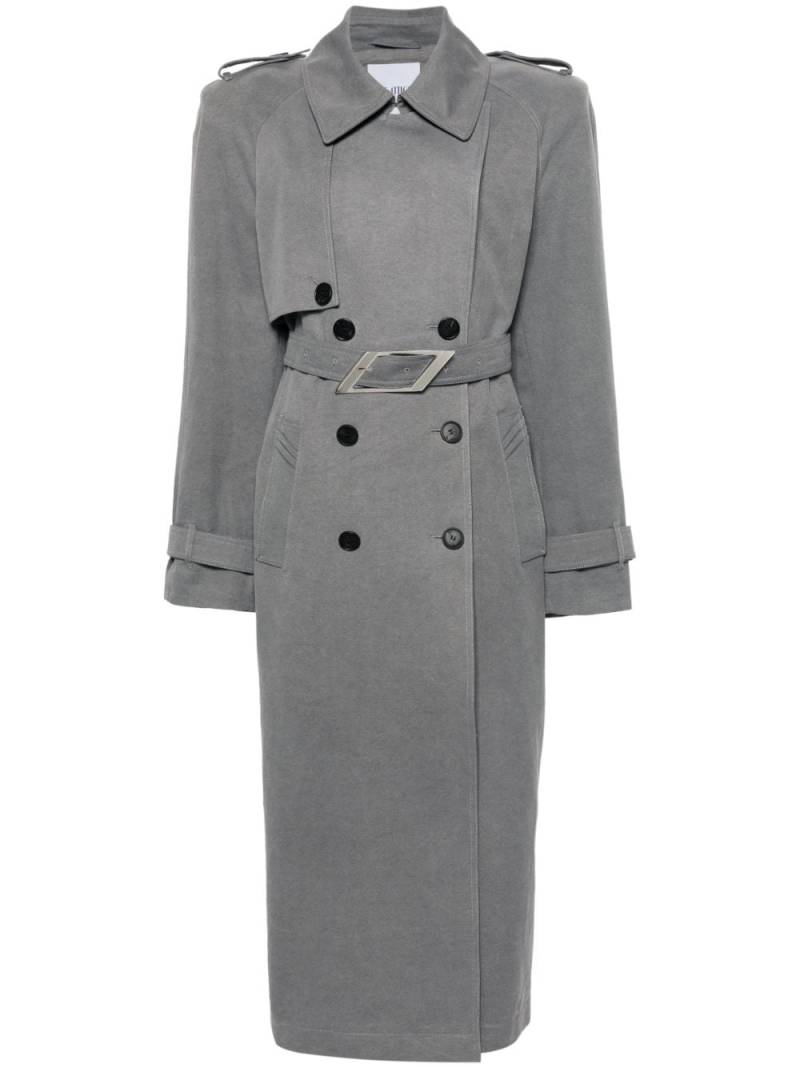 The Attico shoulder-pads canvas trench coat - Grey von The Attico