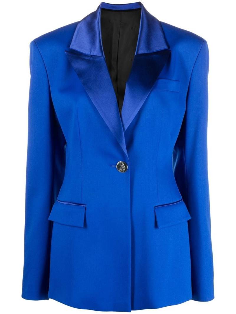 The Attico silk single-breasted blazer - Blue von The Attico