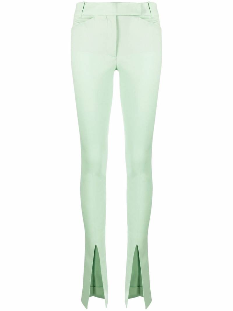 The Attico slit-detail flared trousers - Green von The Attico