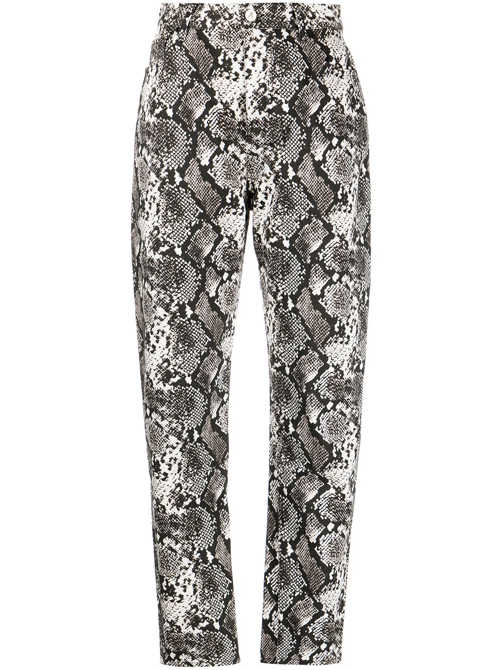 The Attico tapered snakeskin-effect trousers - Black von The Attico