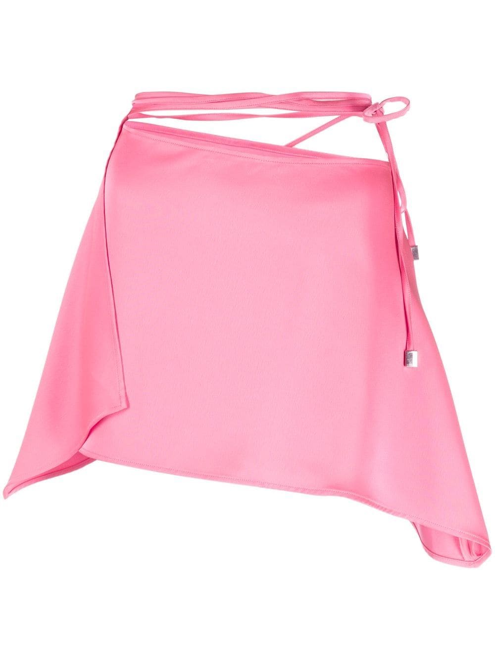 The Attico tied-waist asymmetric mini skirt - Pink von The Attico