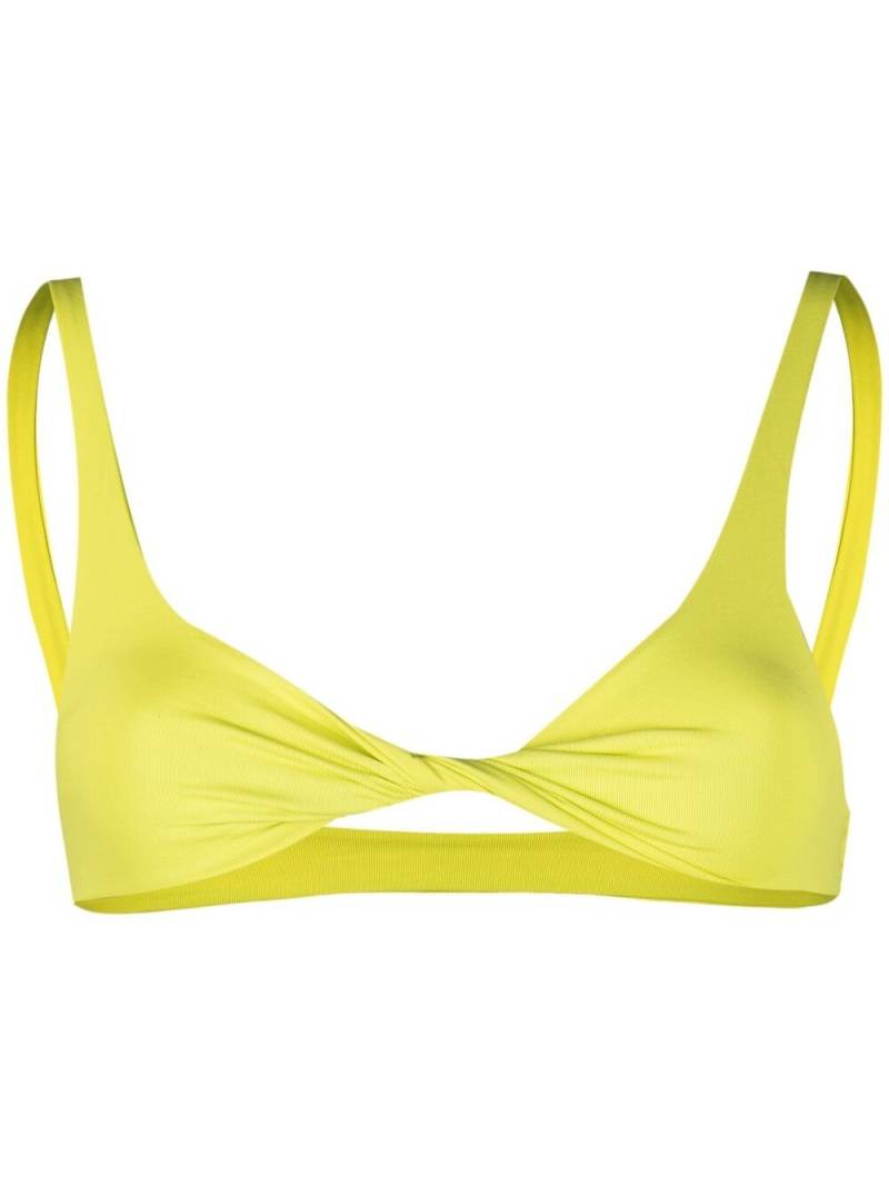 The Attico twisted bikini top - Yellow von The Attico