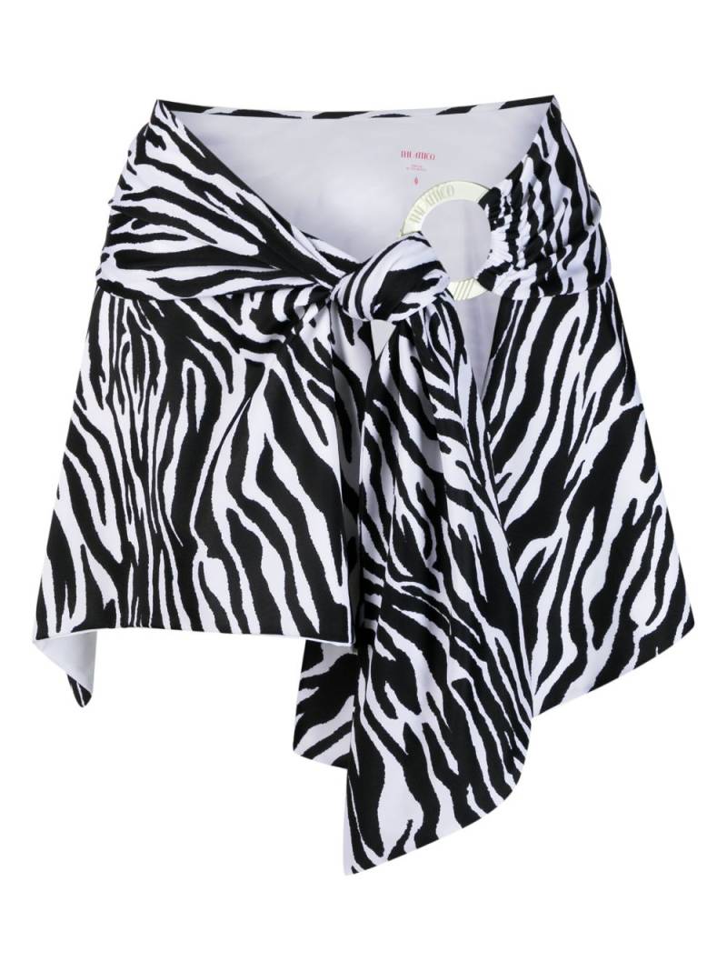 The Attico zebra print beach cover-up - Black von The Attico