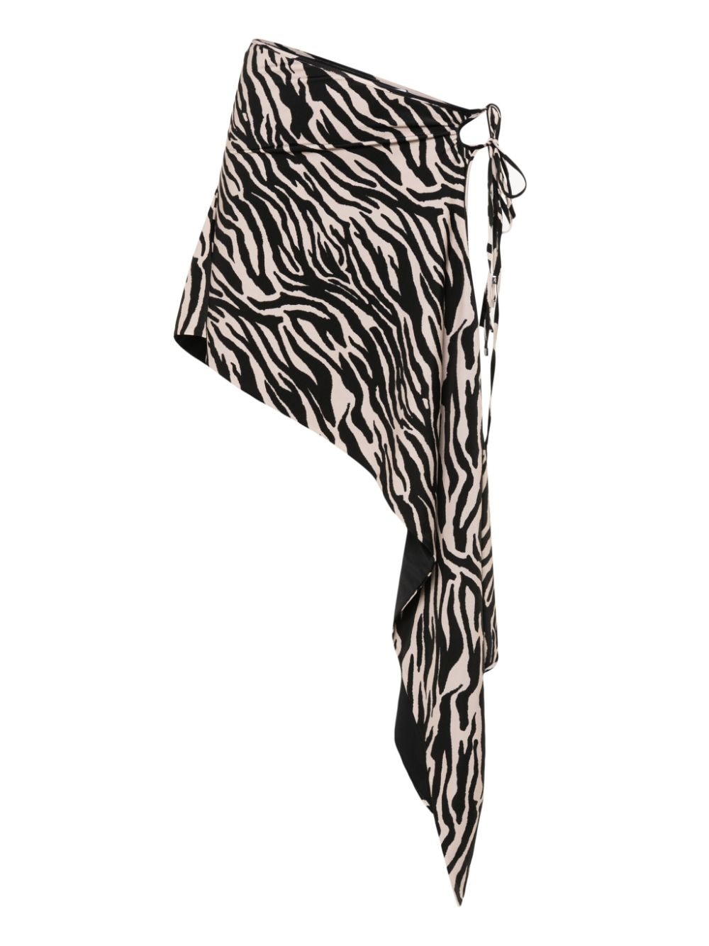 The Attico zebra-print beach skirt - Black von The Attico