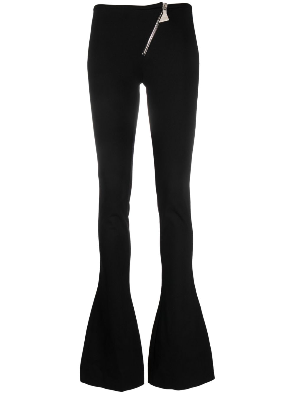 The Attico zip-embellished flared trousers - Black von The Attico