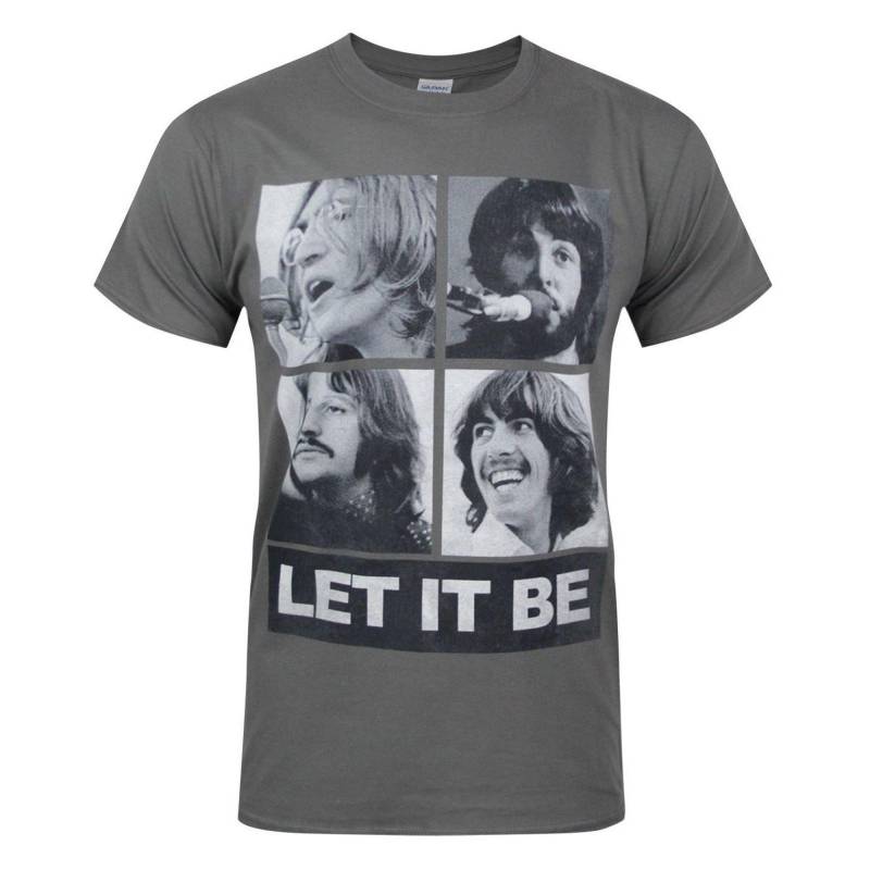 Let It Be Tshirt Herren Charcoal Black S von The Beatles