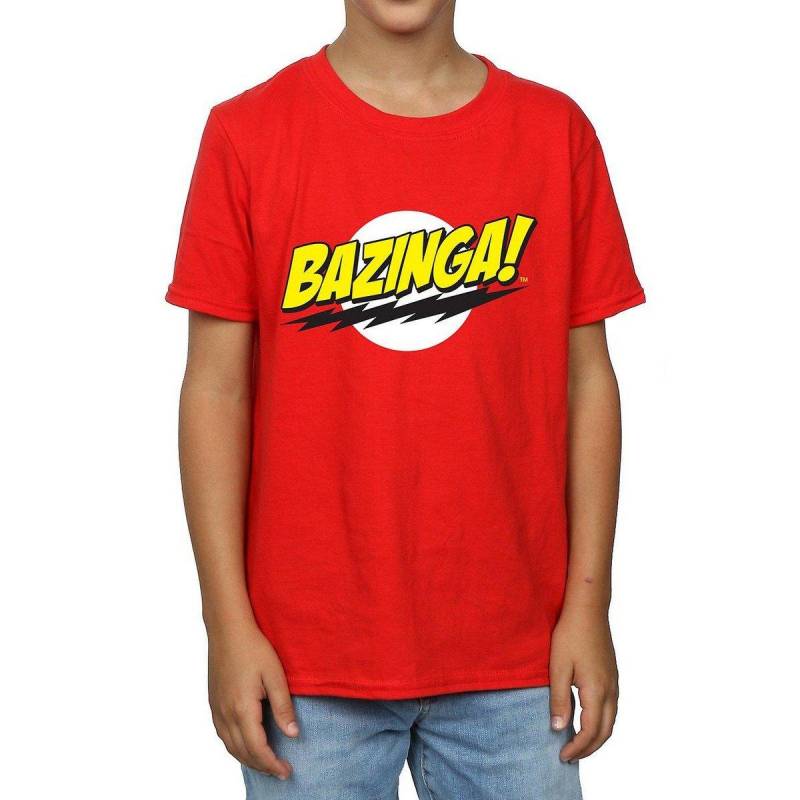 Bazinga Tshirt Jungen Rot Bunt 116 von The Big Bang Theory