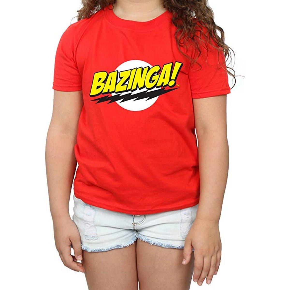 Bazinga Tshirt Mädchen Rot Bunt 116 von The Big Bang Theory