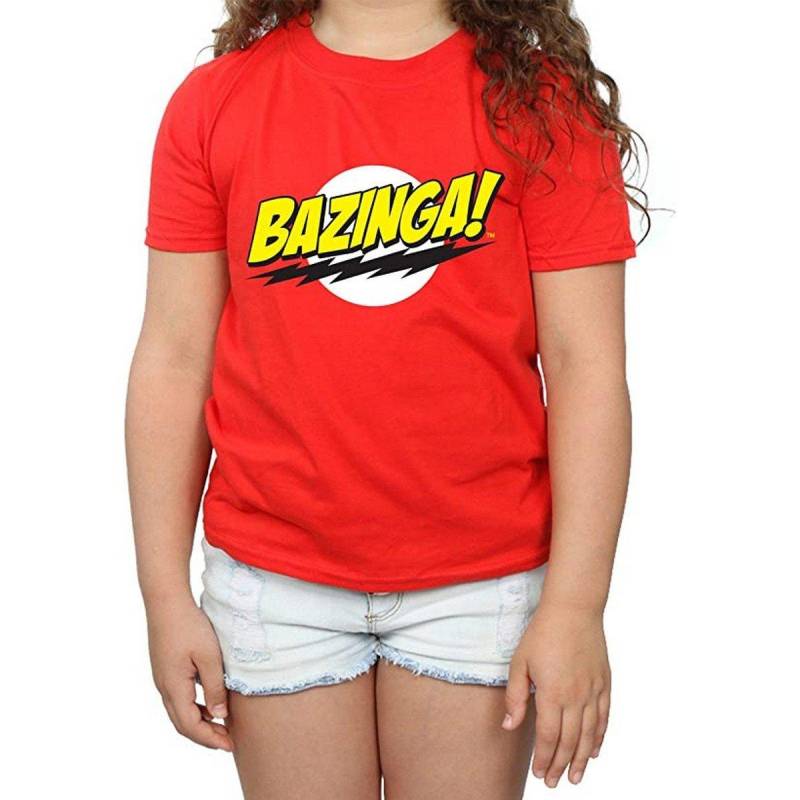 Bazinga Tshirt Mädchen Rot Bunt 116 von The Big Bang Theory