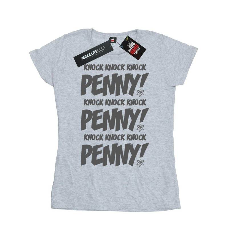 Knock Knock Penny Tshirt Damen Grau XL von The Big Bang Theory