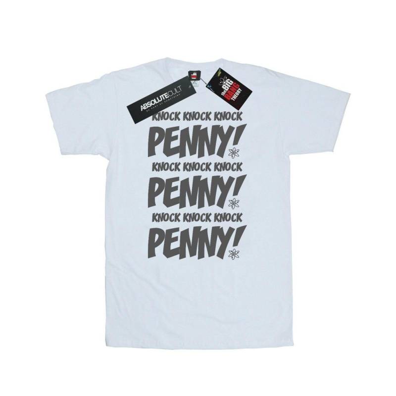 Sheldon Knock Knock Penny Tshirt Herren Weiss L von The Big Bang Theory