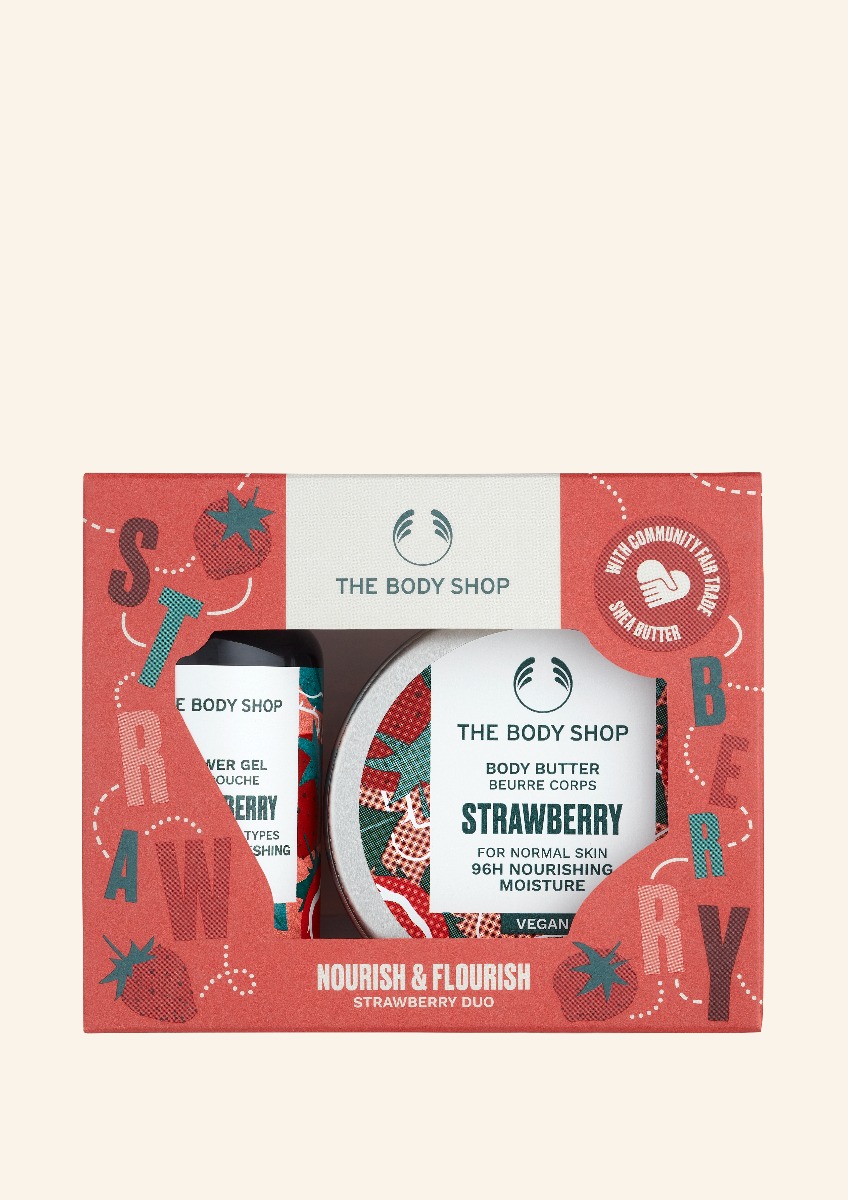 Nourish & Flourish Strawberry Duo Geschenkset von The Body Shop