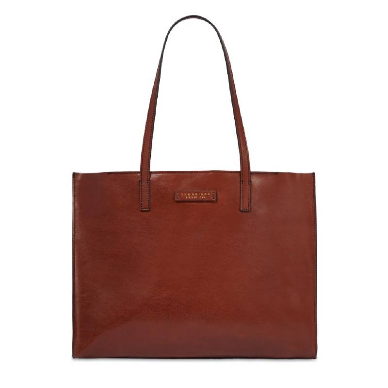 Mirra - Shopper Leder mit Reissverschluss, Braun von The Bridge