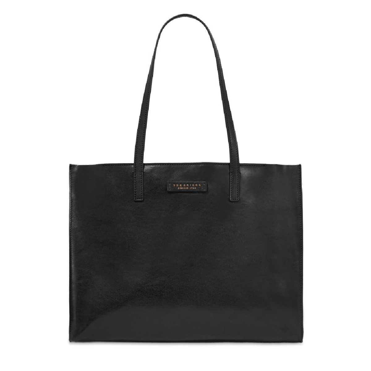 Mirra - Shopper Leder mit Reissverschluss, Schwarz von The Bridge