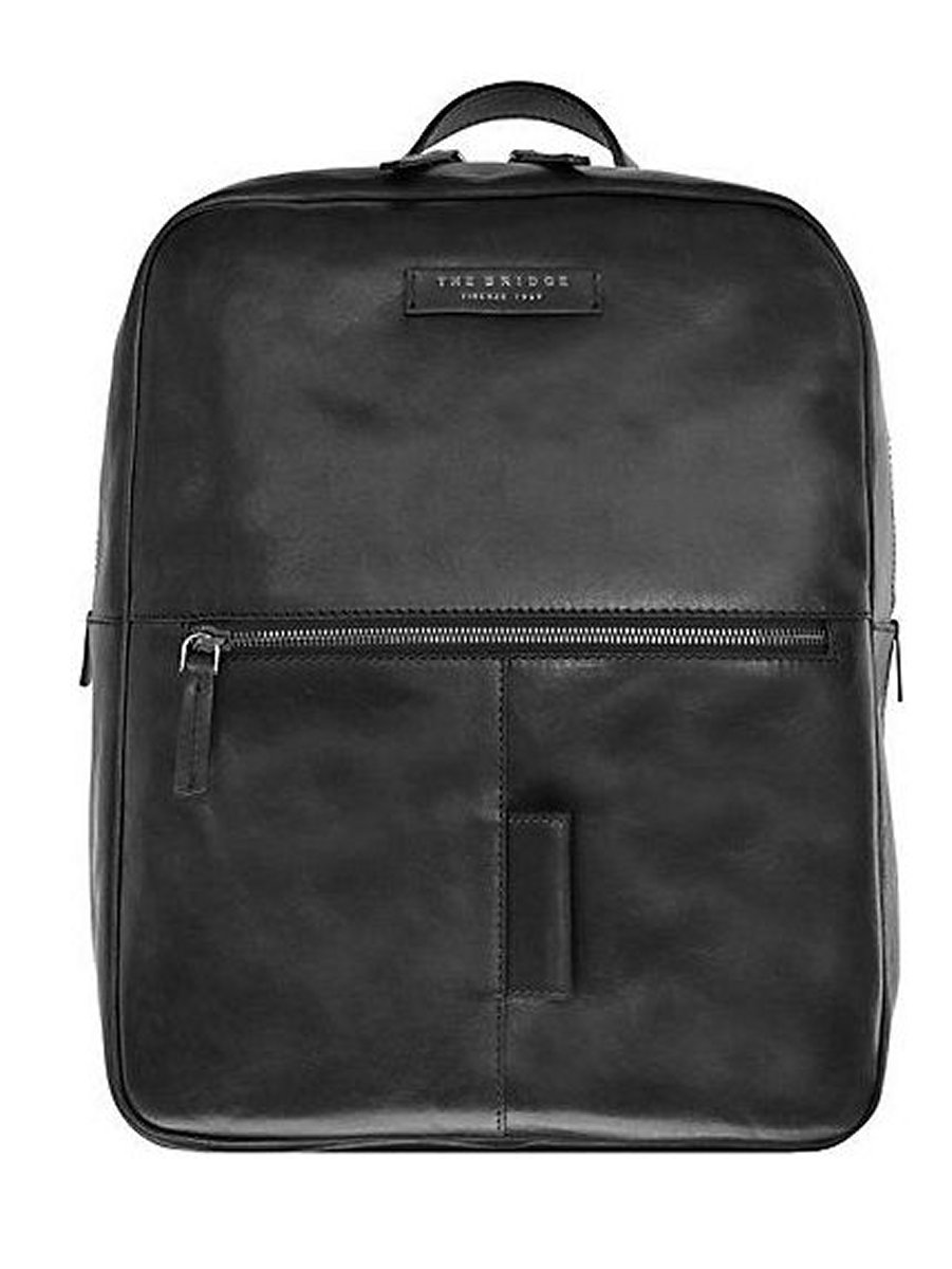 Passpartout Uomo- Rucksack aus Leder in Schwarz von The Bridge