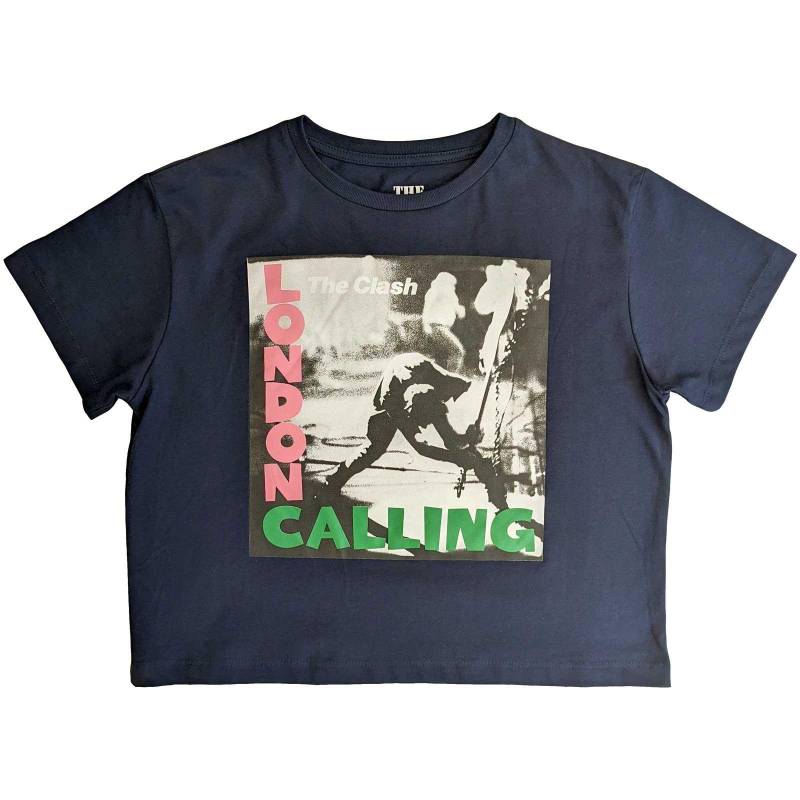 The Clash - London Calling Kurzes Top, für Damen, Marine, Größe L von The Clash