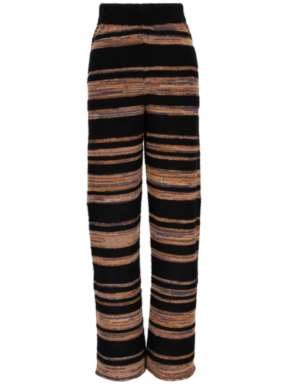 The Elder Statesman knitted striped trousers - Black von The Elder Statesman