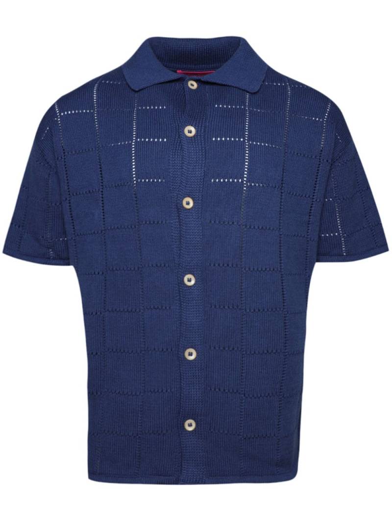 The Elder Statesman pointelle-knit short-sleeved shirt - Blue von The Elder Statesman