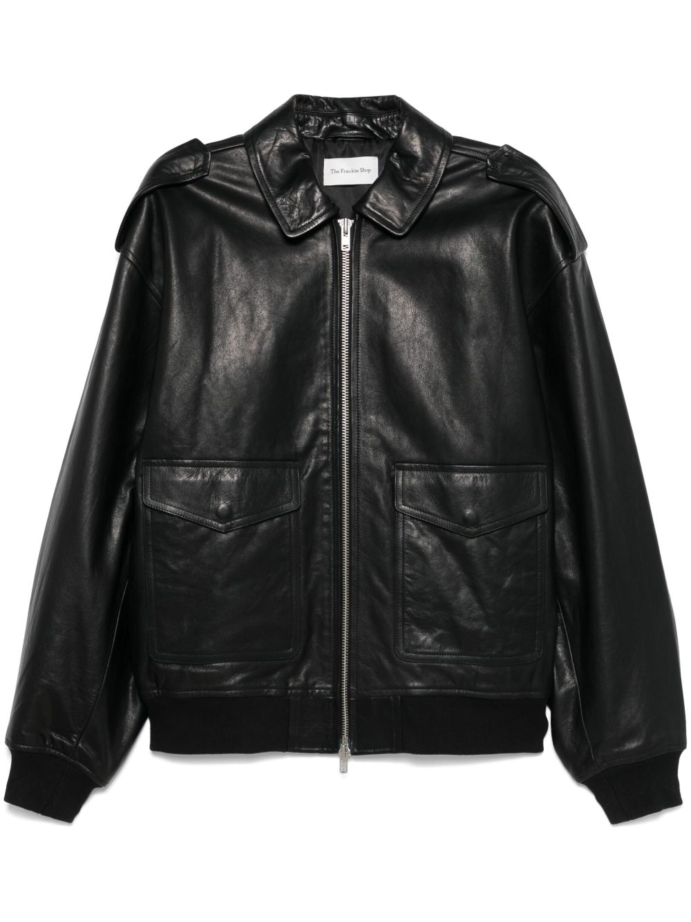 The Frankie Shop Viper leather jacket - Black von The Frankie Shop