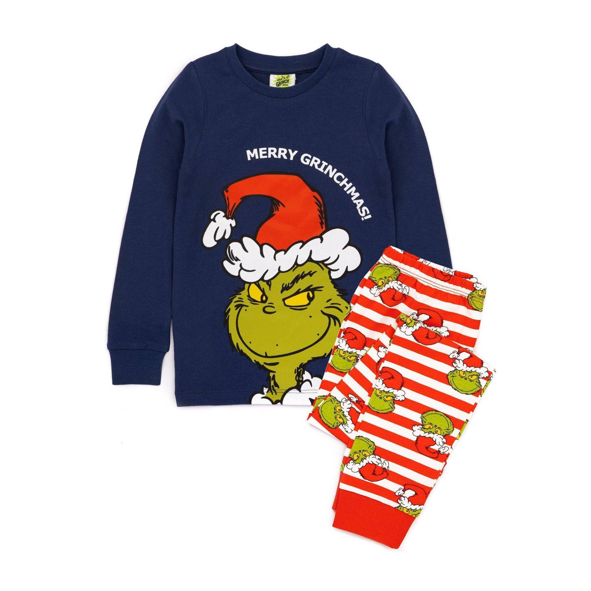 The Grinch - Schlafanzug weihnachtliches Design Langärmlig, 116, Marine von The Grinch