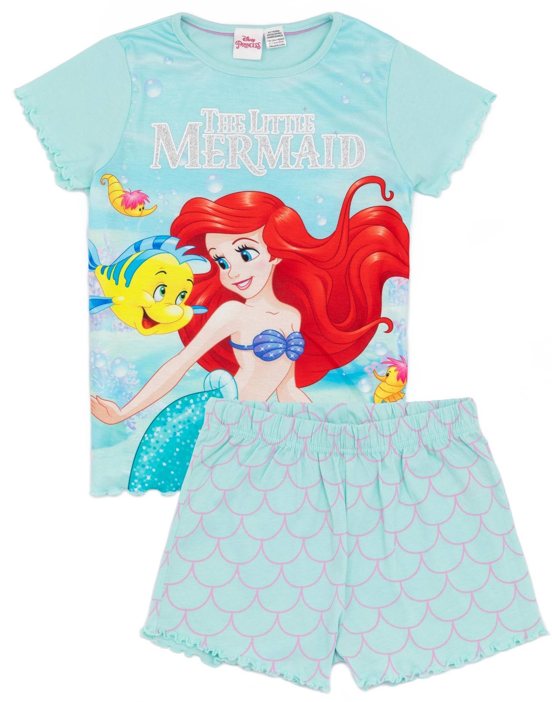 Schlafanzug Mit Shorts Mädchen Blau 128 von The Little Mermaid