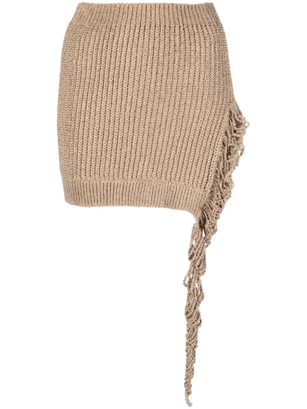 The Mannei Ranca knitted asymmetric miniskirt - Brown von The Mannei