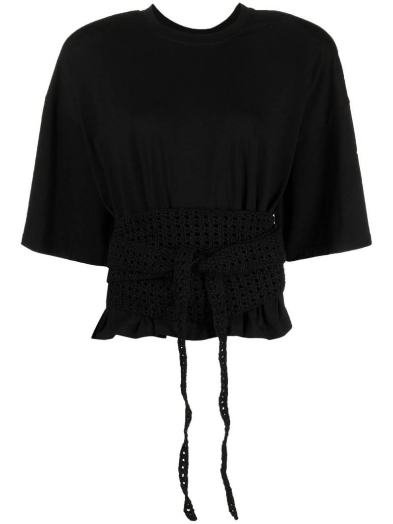 The Mannei Turso crochet-wrapping T-shirt - Black von The Mannei