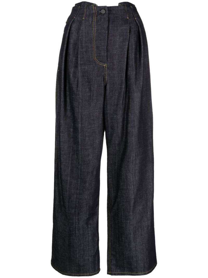 The Mannei Voltera denim palazzo pants - Blue von The Mannei