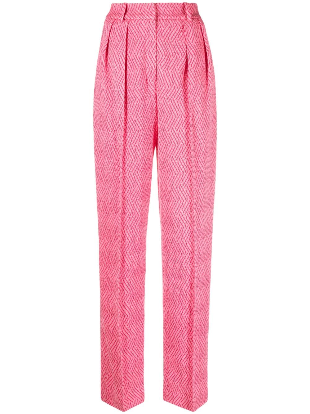 The Mannei diagonal-print straight trousers - Pink von The Mannei