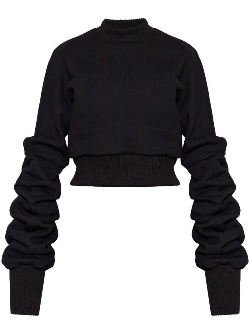 The Mannei puff-sleeves fine-knitted jumper - Black von The Mannei