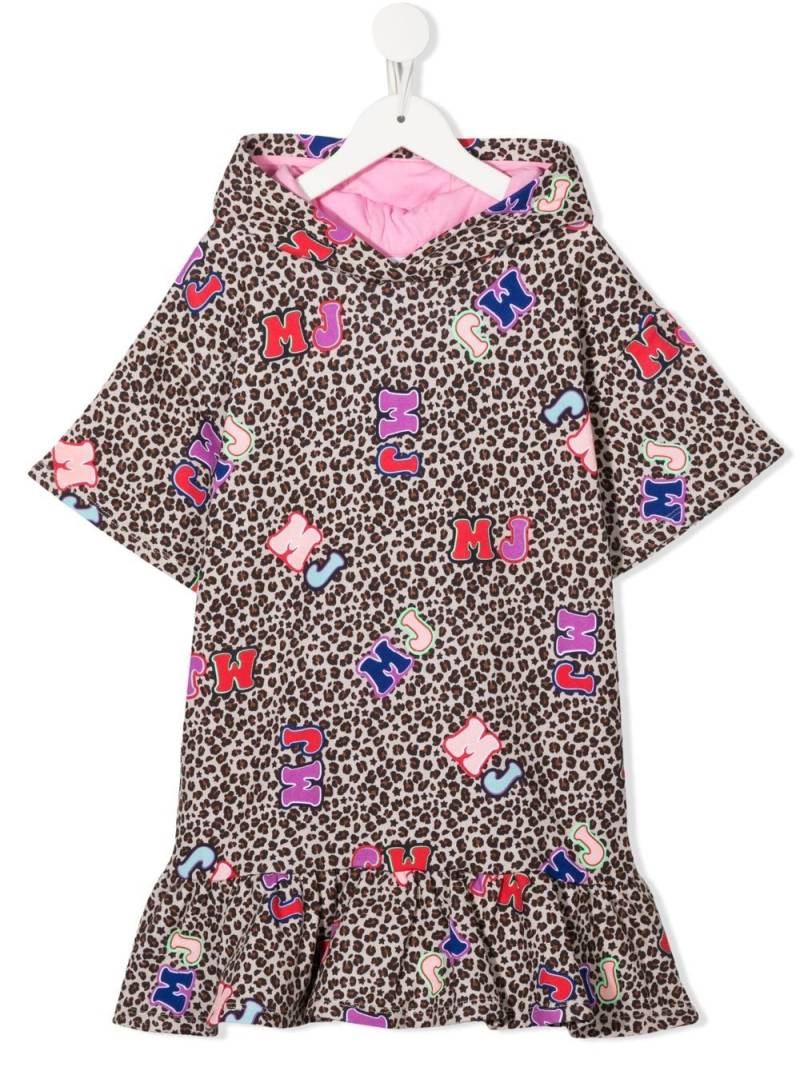 Marc Jacobs Kids cheetah logo-print hooded dress - Brown von Marc Jacobs Kids