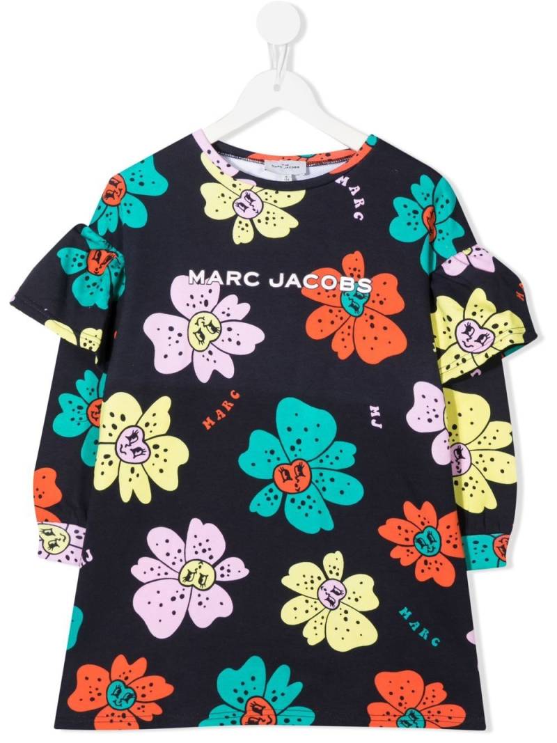 Marc Jacobs Kids floral-print ruffle-detail dress - Blue von Marc Jacobs Kids