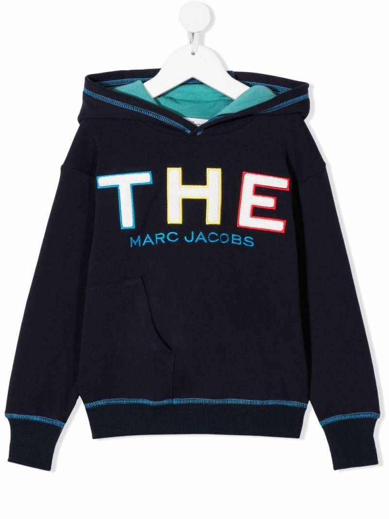 Marc Jacobs Kids logo embroidered hoodie - Blue von Marc Jacobs Kids