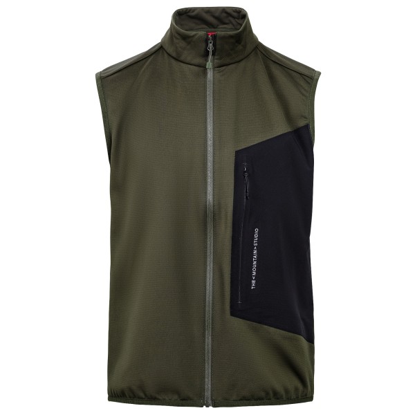 The Mountain Studio - Techno Grid Fleece Vest - Fleecegilet Gr L oliv von The Mountain Studio