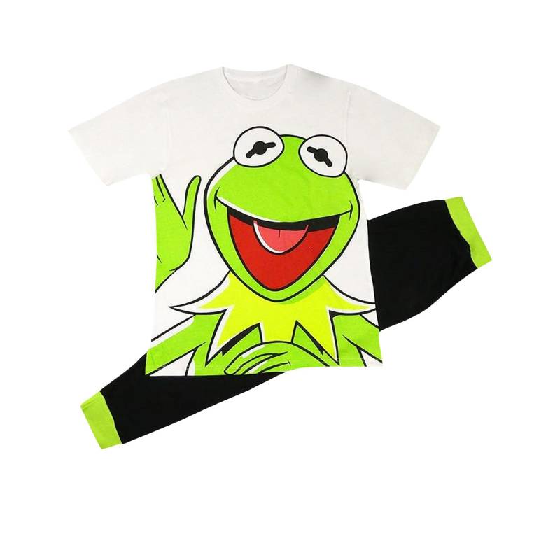 Pyjama Set Männer Kermit Der Frosch Lang Unisex Weiss S von The Muppets