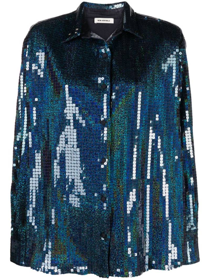 The New Arrivals Ilkyaz Ozel Colette sequinned long-sleeve shirt - Blue von The New Arrivals Ilkyaz Ozel