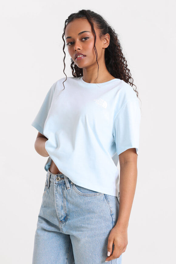 The North Face Crop T-Shirt | Barely Blue | Damen  | XS von The North Face