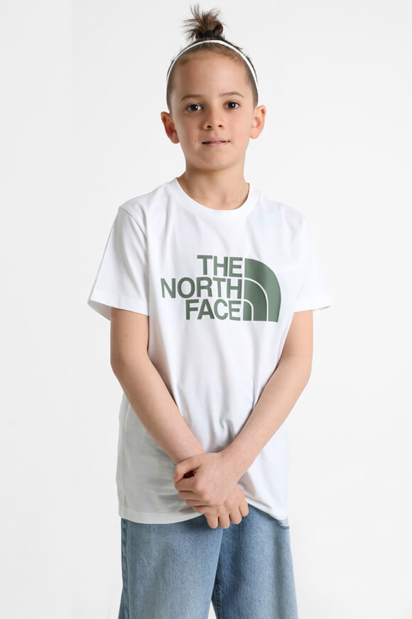 The North Face Easy T-Shirt | White + Duck Green | Jungen  | L von The North Face