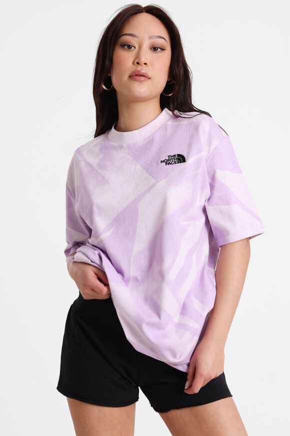 The North Face Oversize T-Shirt | Icy Lilac Garment Fold Print | Damen  | XS von The North Face