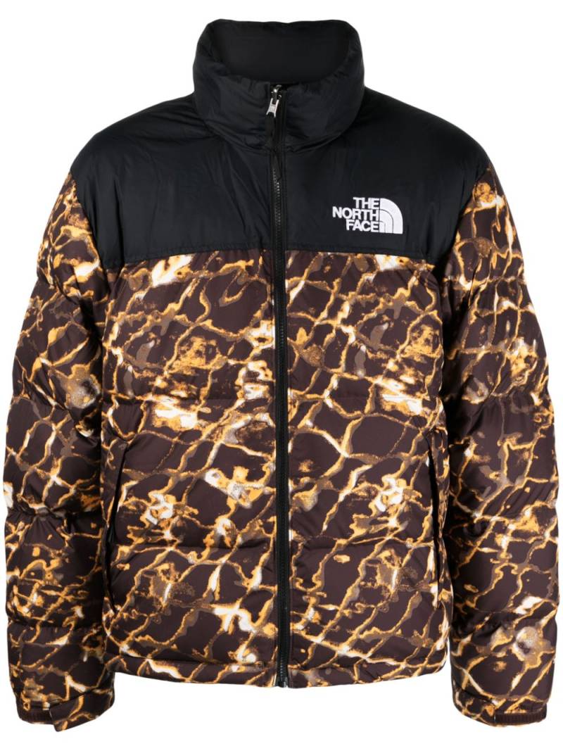 The North Face abstract-pattern print padded-design jacket - Black von The North Face