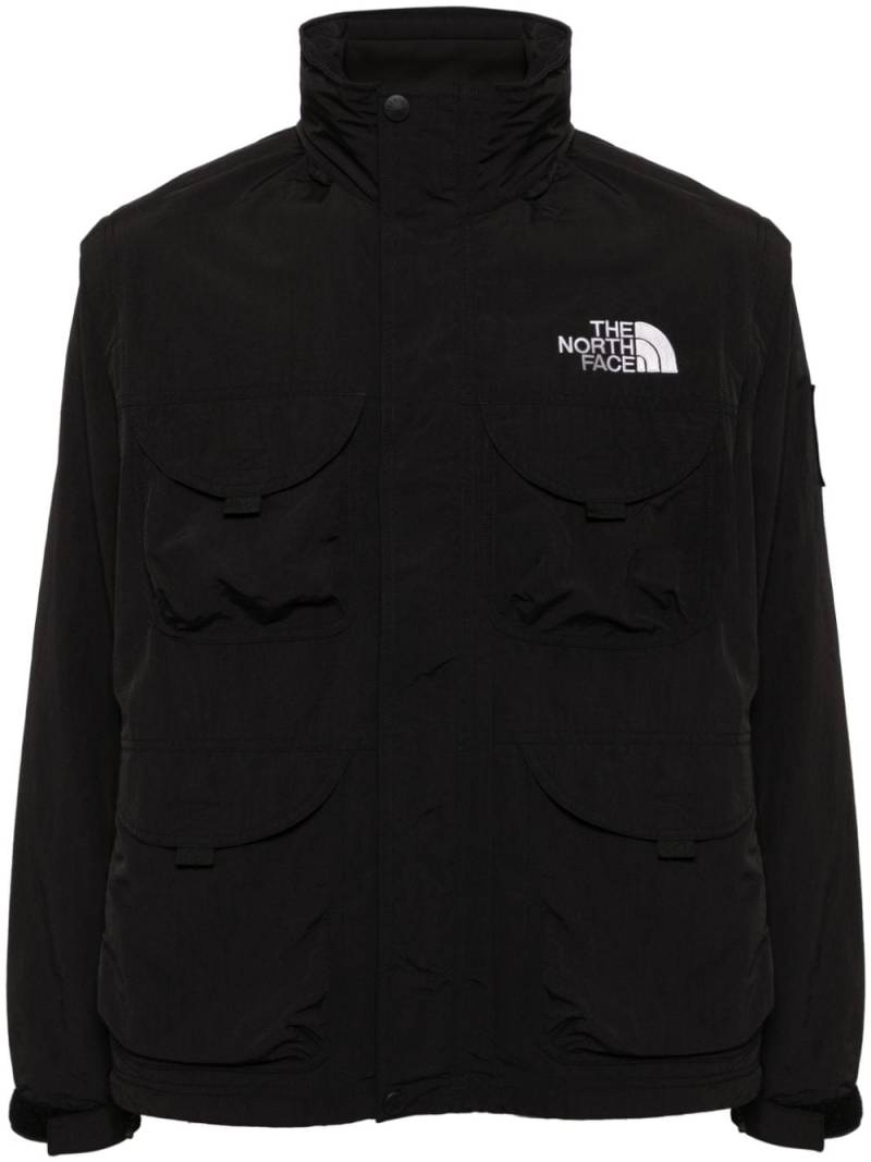 The North Face logo-embroidered zip-up military jacket - Black von The North Face