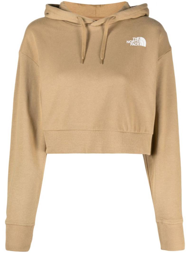 The North Face logo-print cropped hoodie - Neutrals von The North Face