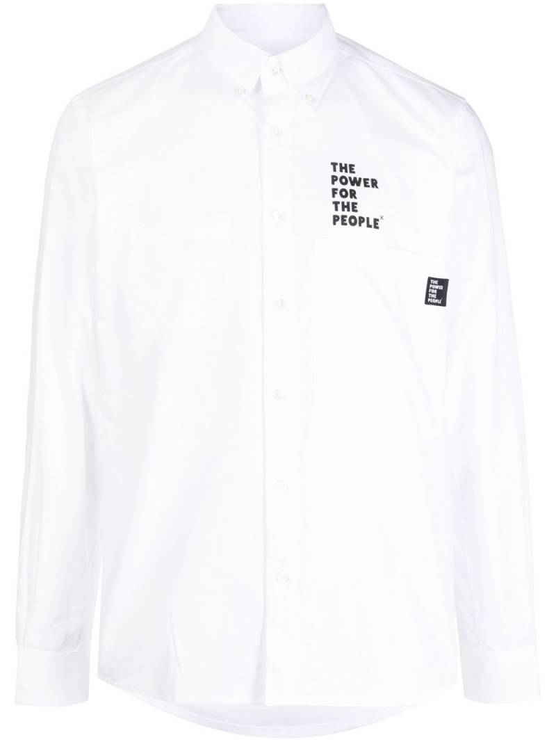 The Power For The People logo print long-sleeve shirt - White von The Power For The People