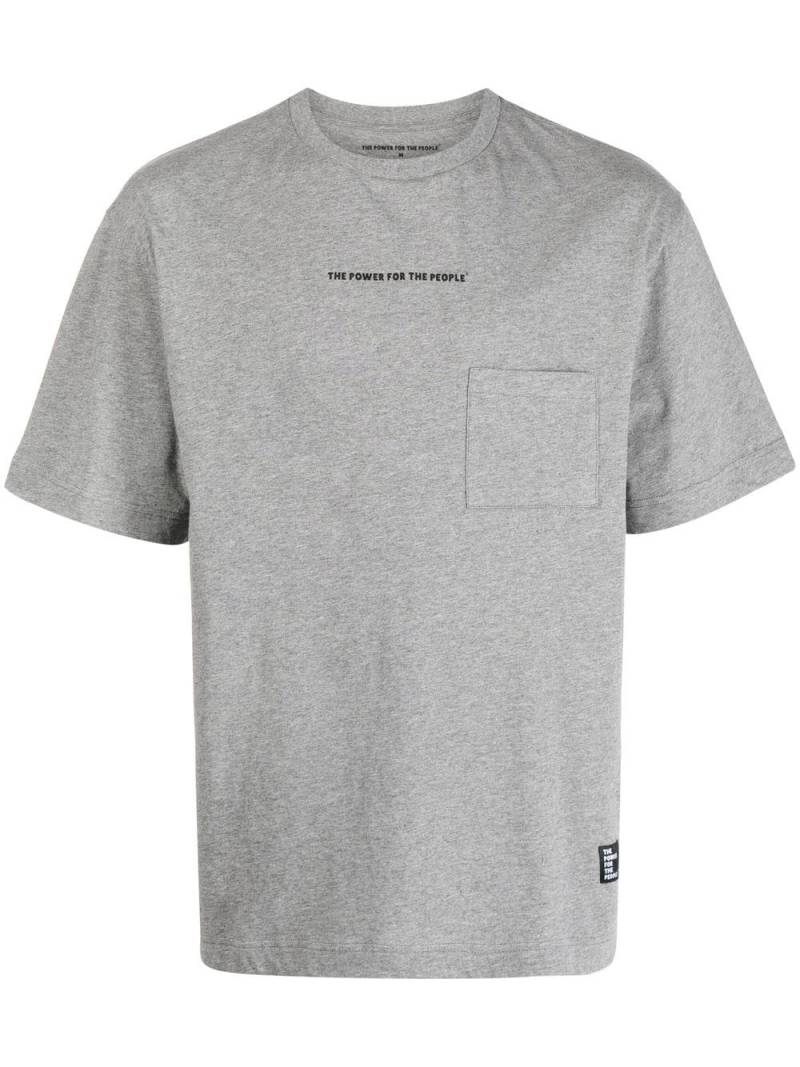 The Power For The People logo print short-sleeve T-shirt - Grey von The Power For The People