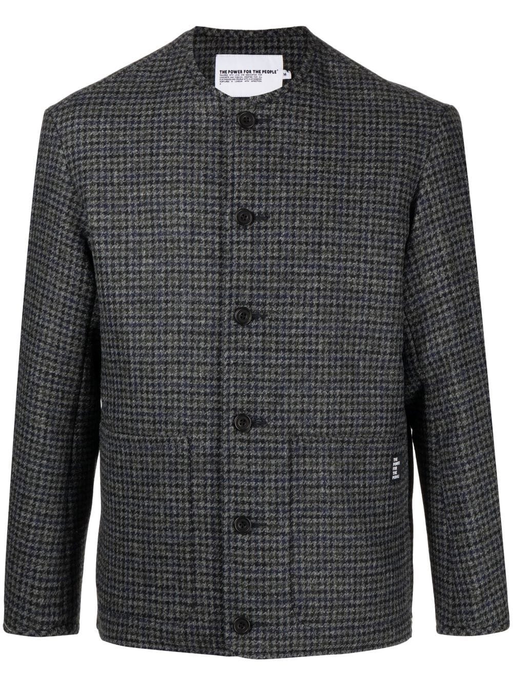 The Power For The People wool dogtooth pattern jacket - Black