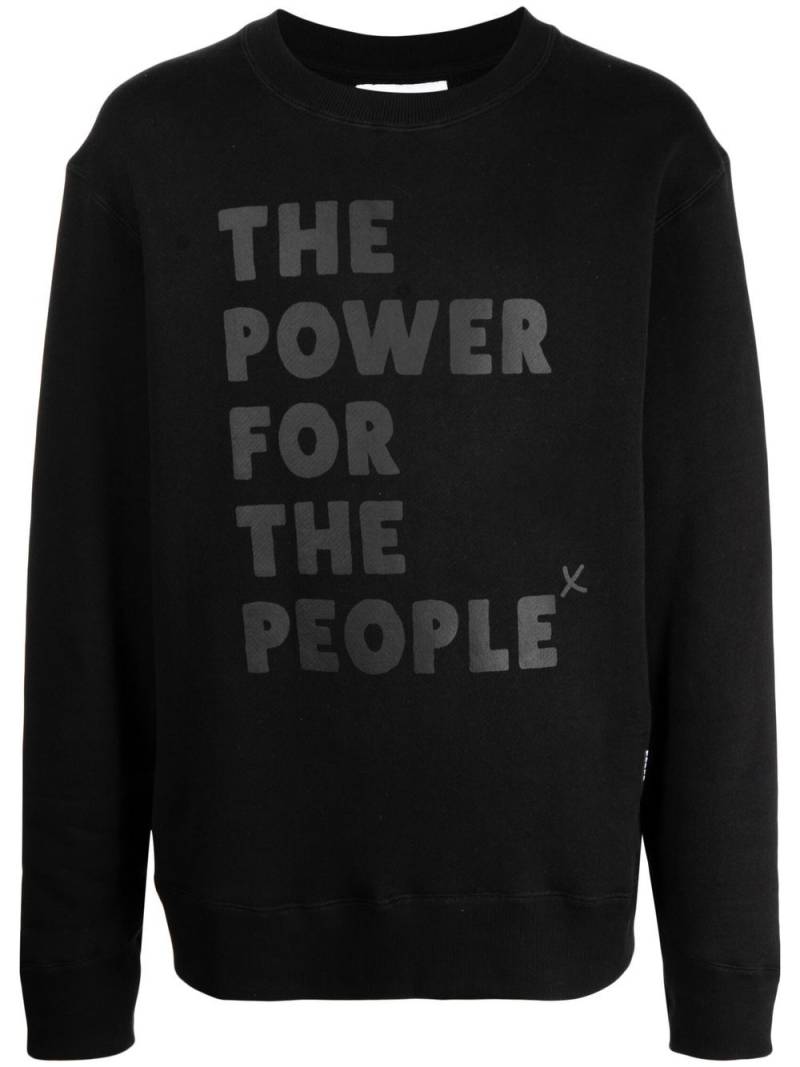 The Power For The People logo-print detail sweatshirt - Black von The Power For The People