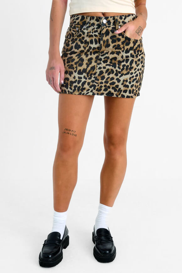 The Ragged Priest Jeans Minirock | Leopard | Damen  | XS von The Ragged Priest