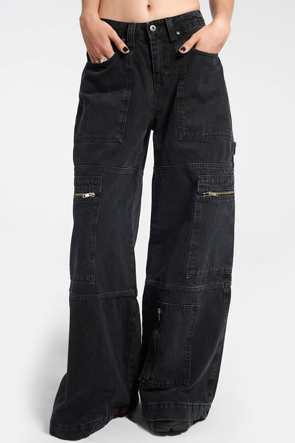 The Ragged Priest Ultra Wide Leg Jeans | Charcoal | Damen  | 24 von The Ragged Priest