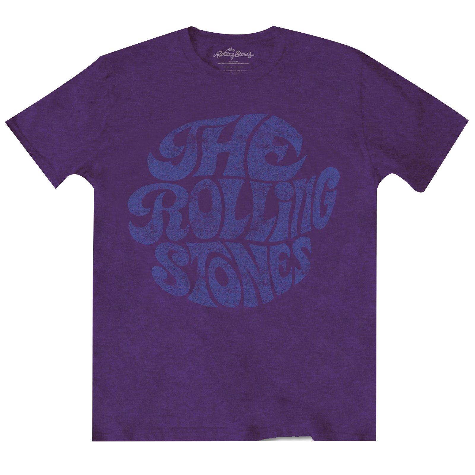 70s Tshirt Logo Damen Lila M von The Rolling Stones